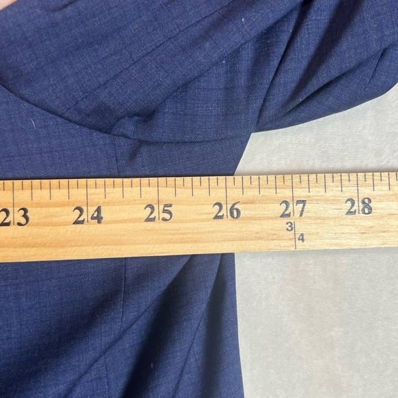 Cole Haan Grand.OS Wool Blend 52R Navy Plaid Sport Coat Men's Blazer - Picture 8 of 9